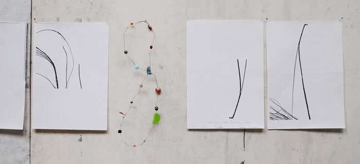Claudia Thorban, art Karlsruhe 2017, Der Traum des Fischs, 2017, Materialcollage