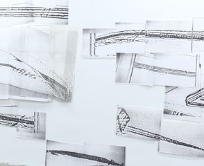 Claudia Thorban, Wiese, 2017, Digitaldruck auf Acrylglas und Papier, Installation in der Galerie Schacher
